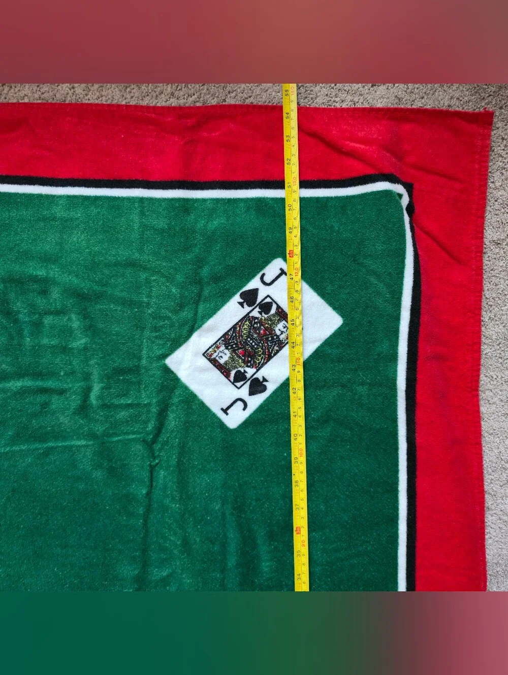 Poker Table Cover Towel Soft Velour Washable 4.5 Ft, 55